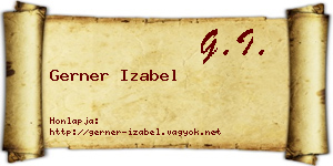 Gerner Izabel névjegykártya
